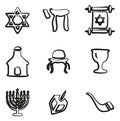 Judaism Icons Freehand