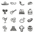 Mexican Culture Icons Freehand