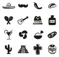 Mexican Culture Icons Freehand Fill