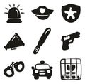 Police Icons Freehand Fill Royalty Free Stock Photo