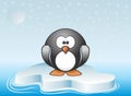 Image illustration of cute penguin standing on iceberg