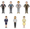 Illustration set of businessmen and businesswomen