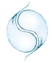 Image illustration of yin yang sign by water