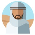 The image of an impersonal Muslim man with a beard. Vector illustration.