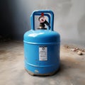 Image Inactive blue LPG cylinder, idle and not in use