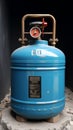 Image Inactive blue LPG cylinder, idle and not in use