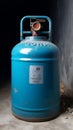 Image Inactive blue LPG cylinder, idle and not in use