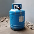 Image Inactive blue LPG cylinder, idle and not in use