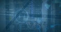 Image of infographic data processing on digital interface against computer server Royalty Free Stock Photo