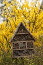 Image of Insect house - hotel in a spring garden Royalty Free Stock Photo