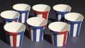 An Image Of An Inspiring And Radiant Image Of A Group Of Red, White And Blue Cups