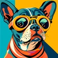 Intelectual hipster dog french bulldog Royalty Free Stock Photo