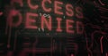 Image of interference over access denied text, data processing and computer circuit board Royalty Free Stock Photo
