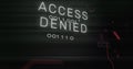 Image of interference over access denied text, data processing and computer circuit board Royalty Free Stock Photo