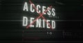 Image of interference over access denied text, data processing and computer circuit board Royalty Free Stock Photo