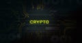 Image of interference over crypto text, data processing and computer circuit board Royalty Free Stock Photo
