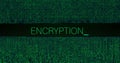 Image of interference over encryption text on black background