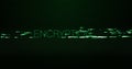 Image of interference over encryption text on black background