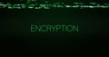 Image of interference over encryption text on black background