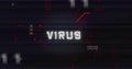 Image of interference over virus text, data processing and computer circuit board Royalty Free Stock Photo
