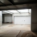 Interior of the empty garage in the residential house Royalty Free Stock Photo