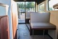 Image of the interior of a small transport motorboat. Royalty Free Stock Photo