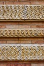 Intricate limestone detail work up close