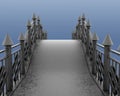 Image of the iron pedestrian bridge. 3d illustration