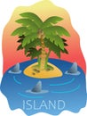 Image of Island with sharks