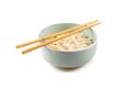 Image of isolated bowl with noodle with sticks Royalty Free Stock Photo