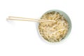 Image of isolated bowl with noodle with sticks Royalty Free Stock Photo