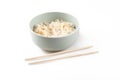 Image of isolated bowl with noodle with sticks Royalty Free Stock Photo