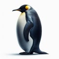 Image of isolated emperor penguin against pure white background, ideal for presentations Royalty Free Stock Photo