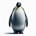 Image of isolated emperor penguin against pure white background, ideal for presentations Royalty Free Stock Photo