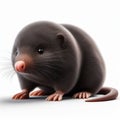 Image of isolated mole against pure white background, ideal for presentations