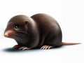 Image of isolated mole against pure white background, ideal for presentations