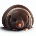 Image of isolated mole against pure white background, ideal for presentations