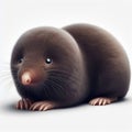 Image of isolated mole against pure white background, ideal for presentations