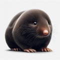 Image of isolated mole against pure white background, ideal for presentations