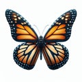 Image of isolated monarch butterfly against pure white background, ideal for presentations Royalty Free Stock Photo