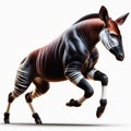 Image of isolated okapi against pure white background, ideal for presentations