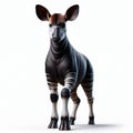 Image of isolated okapi against pure white background, ideal for presentations