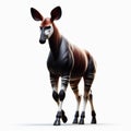 Image of isolated okapi against pure white background, ideal for presentations