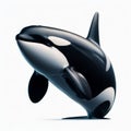 Image of isolated orca whale against pure white background, ideal for presentations