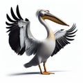 Image of isolated pelican against pure white background, ideal for presentations Royalty Free Stock Photo