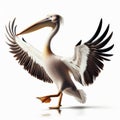 Image of isolated pelican against pure white background, ideal for presentations Royalty Free Stock Photo