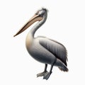 Image of isolated pelican against pure white background, ideal for presentations Royalty Free Stock Photo