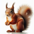 Image of isolated red squirrel against pure white background, ideal for presentations Royalty Free Stock Photo