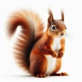 Image of isolated red squirrel against pure white background, ideal for presentations Royalty Free Stock Photo
