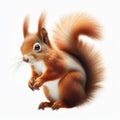 Image of isolated red squirrel against pure white background, ideal for presentations Royalty Free Stock Photo